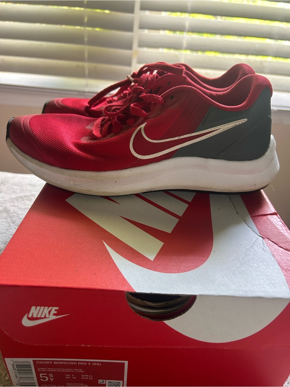Nike Kids Red and Black Lightweight Trainer Sneakers